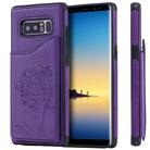 For Galaxy Note 8 Cat Tree Embossing Pattern Shockproof Protective Case with Card Slots & Photo Frame & Holder(Purple) - 1