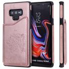 For Galaxy Note 9 Cat Tree Embossing Pattern Shockproof Protective Case with Card Slots & Photo Frame & Holder(Rose Gold) - 1