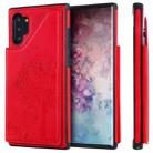 For Galaxy Note 10+ Cat Tree Embossing Pattern Shockproof Protective Case with Card Slots & Photo Frame & Holder(Red) - 1