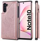 For Galaxy Note 10 Cat Tree Embossing Pattern Shockproof Protective Case with Card Slots & Photo Frame & Holder(Rose Gold) - 1