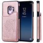 For Galaxy S9 Cat Tree Embossing Pattern Shockproof Protective Case with Card Slots & Photo Frame & Holder(Rose Gold) - 1