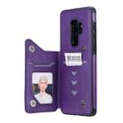 For Galaxy S9+ Cat Tree Embossing Pattern Shockproof Protective Case with Card Slots & Photo Frame & Holder(Purple) - 6