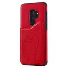 For Galaxy S9+ Cat Tree Embossing Pattern Shockproof Protective Case with Card Slots & Photo Frame & Holder(Red) - 2