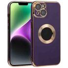 For iPhone 14 Electroplated TPU Phone Case(Deep Purple) - 1