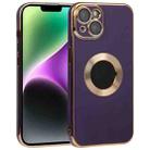 For iPhone 14 Plus Electroplated TPU Phone Case(Deep Purple) - 1