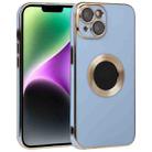 For iPhone 14 Plus Electroplated TPU Phone Case(Light Blue) - 1