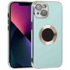 For iPhone 13 Electroplated TPU Phone Case(Light Cyan) - 1