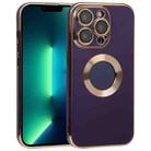 For iPhone 13 Pro Electroplated TPU Phone Case(Deep Purple) - 1