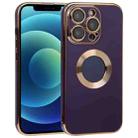 For iPhone 12 Electroplated TPU Phone Case(Deep Purple) - 1