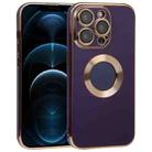 For iPhone 12 Pro Electroplated TPU Phone Case(Deep Purple) - 1