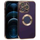 For iPhone 12 Pro Max Electroplated TPU Phone Case(Deep Purple) - 1