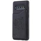 For Galaxy S10+ Cat Tree Embossing Pattern Shockproof Protective Case with Card Slots & Photo Frame & Holder(Black) - 2