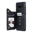 For Galaxy S10+ Cat Tree Embossing Pattern Shockproof Protective Case with Card Slots & Photo Frame & Holder(Black) - 6