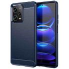 For Xiaomi Redmi Note 12 Pro 5G China Brushed Texture Carbon Fiber TPU Case(Blue) - 1