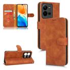 For vivo V25 5G / V25e / X80 Lite Skin Feel Magnetic Flip Leather Phone Case(Brown) - 1