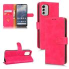 For Nokia G60 Skin Feel Magnetic Flip Leather Phone Case(Rose Red) - 1