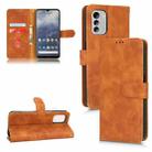 For Nokia G60 Skin Feel Magnetic Flip Leather Phone Case(Brown) - 1