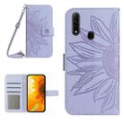 For OPPO A8/A31 Skin Feel Sun Flower Pattern Flip Leather Phone Case with Lanyard(Purple) - 1