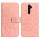 For OPPO A9 2020/A5 2020 Skin Feel Sun Flower Pattern Flip Leather Phone Case with Lanyard(Pink) - 1