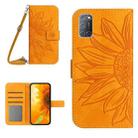 For OPPO A52/A72/A92 Skin Feel Sun Flower Pattern Flip Leather Phone Case with Lanyard(Yellow) - 1