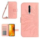 For OPPO Reno2 Z/Reno2 F Skin Feel Sun Flower Pattern Flip Leather Phone Case with Lanyard(Pink) - 1