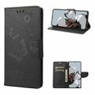 For Xiaomi 12T / 12T Pro / Redmi K50 Ultra Butterfly Embossed Horizontal Flip Leather Phone Case(Black) - 1