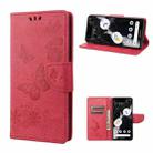 For Google Pixel 7 Pro 5G Butterfly Embossed Horizontal Flip Leather Phone Case(Red) - 1