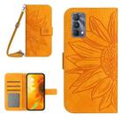 For Realme GT Master Skin Feel Sun Flower Pattern Flip Leather Phone Case with Lanyard(Yellow) - 1