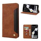 For Google Pixel 7 5G Skin Feel Splicing Leather Phone Case(Brown) - 1