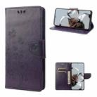 For Xiaomi 12T / 12T Pro / Redmi K50 Ultra Butterfly Flower Pattern Flip Leather Phone Case(Dark Purple) - 1