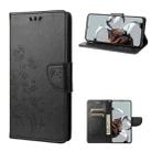 For Xiaomi 12T / 12T Pro / Redmi K50 Ultra Butterfly Flower Pattern Flip Leather Phone Case(Black) - 1