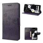 For Google Pixel 7 5G Butterfly Flower Pattern Flip Leather Phone Case(Dark Purple) - 1