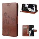 For Google Pixel 7 Pro 5G Butterfly Flower Pattern Flip Leather Phone Case(Brown) - 1