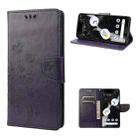 For Google Pixel 7 Pro 5G Butterfly Flower Pattern Flip Leather Phone Case(Dark Purple) - 1