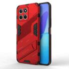 For Honor X8 5G Punk Armor PC + TPU Phone Case with Holder(Red) - 1