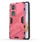 For Honor 90 Pro Punk Armor PC + TPU Phone Case with Holder(Light Red) - 1