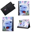 For iPad 2 / 3 / 4 Horizontal Painted Flat Leather Case with Sleep Function & Pen Cover & Card Slot & Holder(White Rabbit) - 1