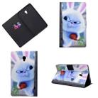 For Galaxy Tab A 10.5 T590 Horizontal Painted Flat Leather Case with Sleep Function & Pen Cover & Card Slot & Holder(White Rabbit) - 1
