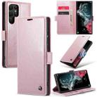 For Samsung Galaxy S22 Ultra 5G CaseMe 003 Crazy Horse Texture Leather Phone Case(Rose Gold) - 1