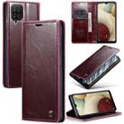 For Samsung Galaxy A12 CaseMe 003 Crazy Horse Texture Leather Phone Case(Red) - 1