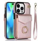 For iPhone 14 Pro Max Anti-theft RFID Card Slot Phone Case(Rose Gold) - 1