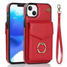 For iPhone 14 Anti-theft RFID Card Slot Phone Case(Red) - 1