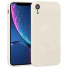 For iPhone XR Liquid Silicone Full Coverage Shockproof Magsafe Phone Case(White) - 1