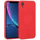 For iPhone XR Liquid Silicone Full Coverage Shockproof Magsafe Phone Case(Red) - 1