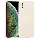 For iPhone XS Max Liquid Silicone Full Coverage Shockproof Magsafe Phone Case(White) - 1