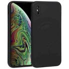 For iPhone XS Max Liquid Silicone Full Coverage Shockproof Magsafe Phone Case(Black) - 1