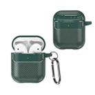 For AirPods 1 / 2 Carbon Fiber Texture Anti-fall Earphone Protective Case(Green) - 1