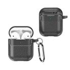 For AirPods 1 / 2 Carbon Fiber Texture Anti-fall Earphone Protective Case(Black) - 1