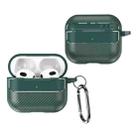 For AirPods 3 Carbon Fiber Texture Anti-fall Earphone Protective Case(Green) - 1