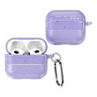 For AirPods 3 Carbon Fiber Texture Anti-fall Earphone Protective Case(Purple) - 1